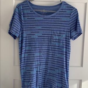 Blue Striped American Eagle T-Shirt